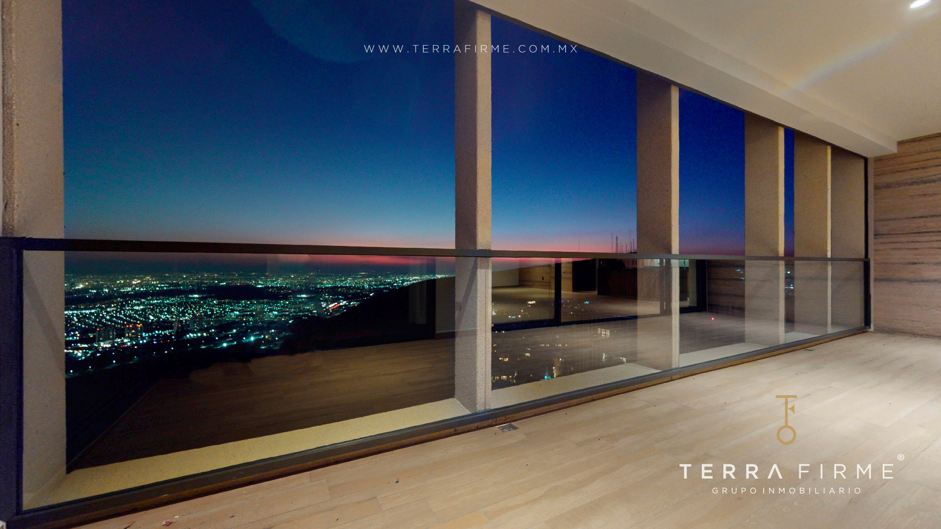Vista nocturna de la ciudad